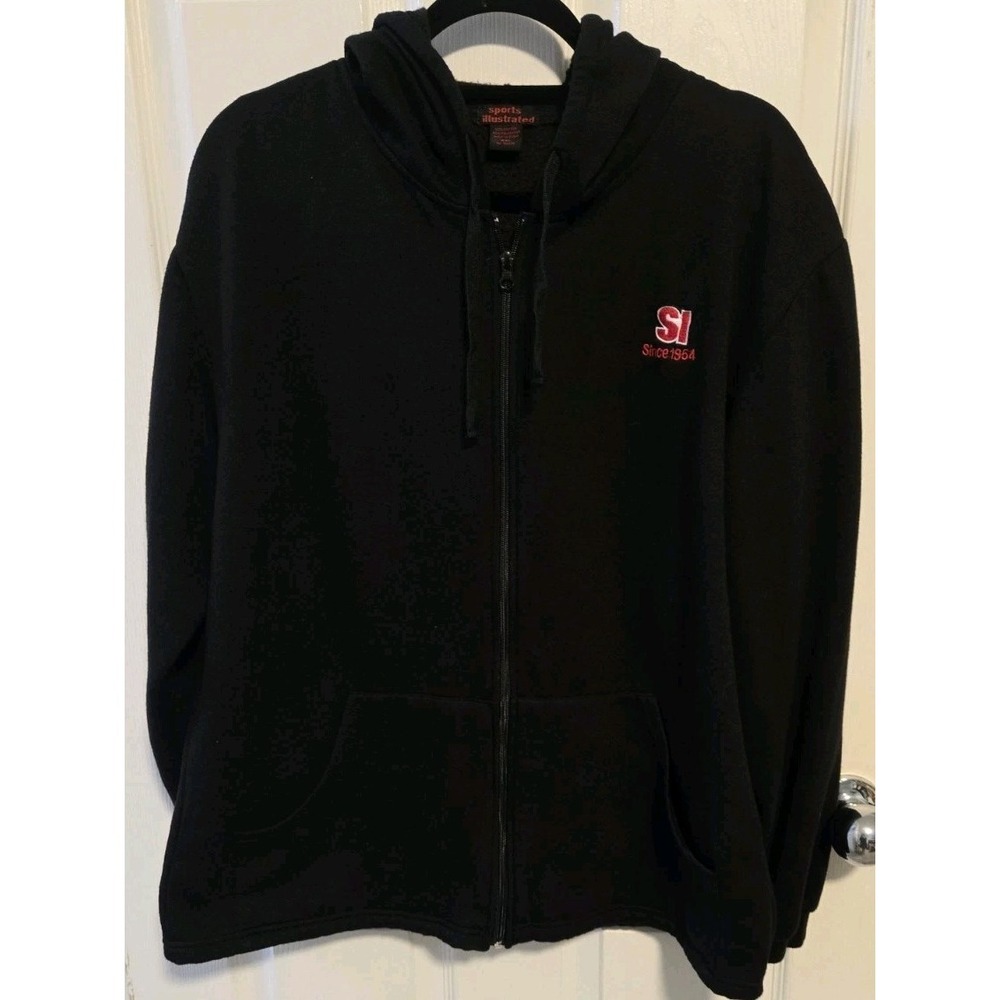 Sports Illustrated Zip-Up Hoodie Black XXL Full Zip Sweatshirt Since 1954 Logo